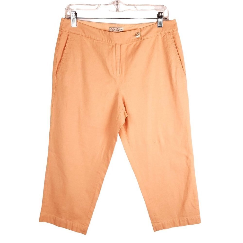 Tommy Bahama 10 Orange Capris Cotton Stretch High‎ Rise